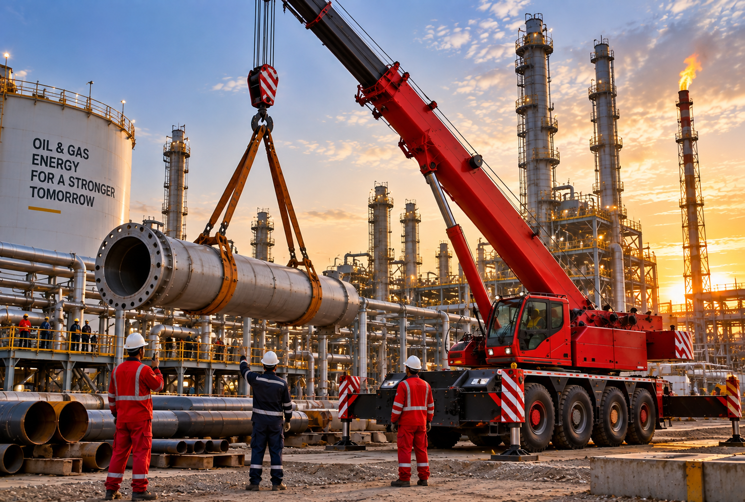 Crane services for oil and gas projects